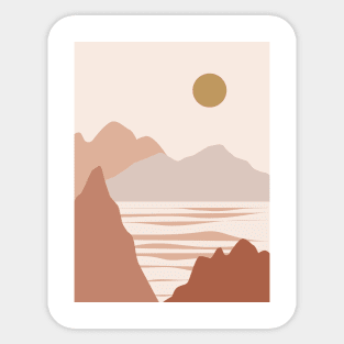 Colorful Abstract Landscape Illustration No.7 Sticker